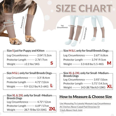 ROZKITCH 4 PCS Dog Leg Protectors, Hind Leg Sleeve Elbow Knit for Sore On-Legs, Pet Leg Protection, Covers Wounds and Reduces Pain