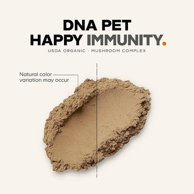 DNA PET Happy Immune Support Mushroom Powder for Dogs, 7 Mushrooms, 3.5 oz | USDA Certified Organic 7-mushroom powder for dogs. Mixes easily into meals, for all breeds and sizes.