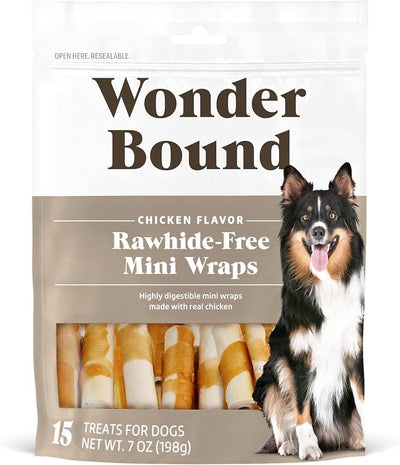 Wonder Bound Chicken Wrapped Mini Sticks - 15 Count - Rawhide-Free Dog Treats, Dental Health Chews for Plaque & Tartar Control, Easy to Digest, Long-Lasting