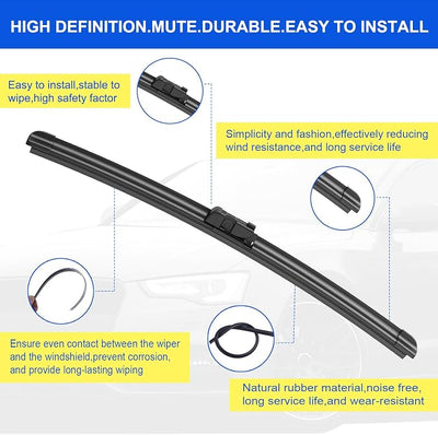 ANIKLUIM® 22"+22" Wiper Blades with 12" Rear Wiper Blade Set Replacement for 2007-2014 Chevrolet Tahoe Windshield Wipers Original Factory Quality (Pack of 3)