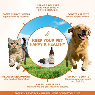 Organic Неmp Oil for Dogs, Cats 2-Pack, Dog Cats Anxiеty Relief & Strеss & Pаin Rеlief, Supports Hip Joint Health, Slеep & Rеlaxation, Pet Calming Drops,