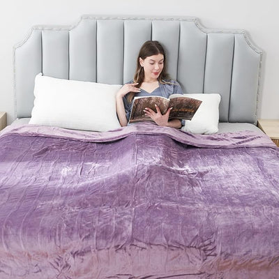 Eydna Electric Heated Blanket Full Size 72"x84",Fast Heating Throw, Soft Microplush for Bed & Couch, 1-10 Hours Auto Off & 9 Heating Levels, Machine Washable, Gifts for Womens & Family-Purple