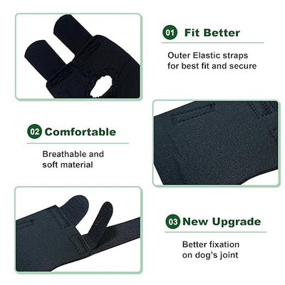 GenetGo Dog Canine Front Leg Brace Paw Compression Sleeve Joint Wraps - Protects Wounds Stop Licking & Prevents Injuries, Sprains Helps with Loss of Stability from Arthritis - Large