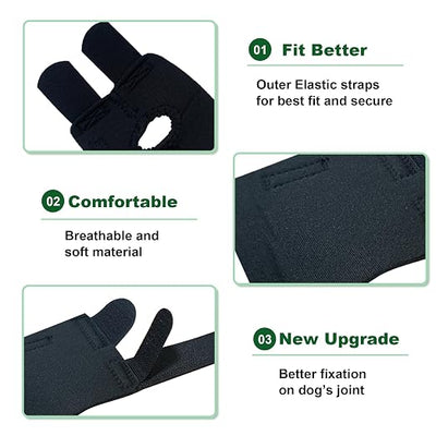 GenetGo Dog Canine Front Leg Brace Paw Compression Sleeve Joint Wraps - Protects Wounds Stop Licking & Prevents Injuries, Sprains Helps with Loss of Stability from Arthritis - Small
