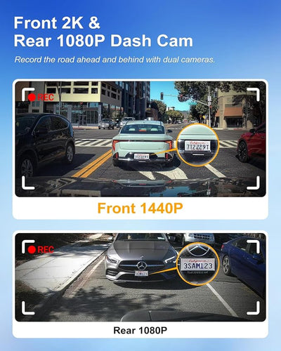 Fitcamx Front 2K+Rear 1080P Dash Cam Adapts for Toyota 4Runner 2025-2026 & Hybrid (HD2-35030), OEM Style, Dual HD Video, Built-in WiFi & APP, Loop Recording, Gravity Sensor, Easy to Use, 64GB Card