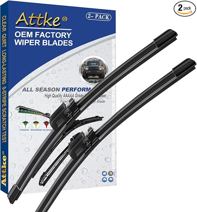 ATTKE Front Windshield Wiper Blades for Audi A8 S8 2003-2010 Genuine Replacement Wiper Blade Set 22"/22" (Set of 2)