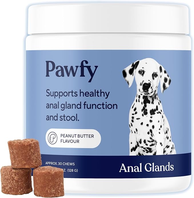 Anal Gland Chews for Dogs with Peanut Butter | Dog Probiotics – Helps with Constipation, Digestive Health, and Gas Relief | Promotes Healthy Poops & Comfort - 30 Dog Supplements