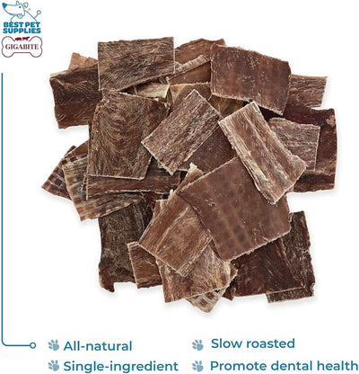 GigaBite Beef Esophagus Dog Treats - Natural Gullet Sticks for Dogs, High Protein Single Ingredient Dog Chews, Rawhide Free Dental Dog Treats for All Dog Breeds - Strips Taffy, 1 Pound