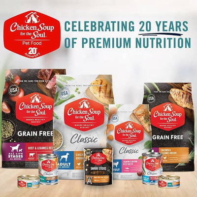 Chicken Soup for the Soul Pet Food - Crunchy Bites Dog Treats- Chicken, Peanut ButterSoy Free, Corn Free, Wheat Free | Dry Dog Food Made with Real Ingredients No Artificial Flavors or Preservatives
