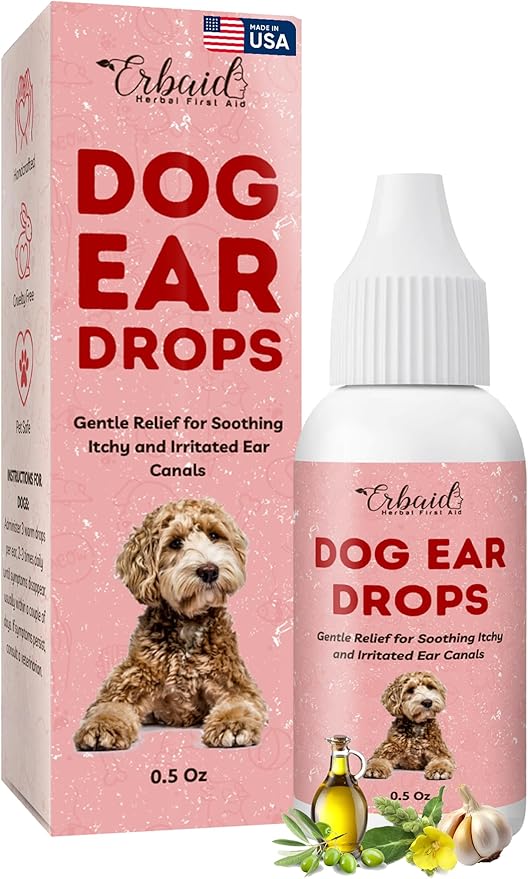 Dog Ear Cleaner – All Natural Ear Drops for Dogs Ear Infection – Eliminates Yeast Odor, Loosens Wax, Prevents Infections, Relieves Itching – Safe, Gentle, Effective Itchy Ear Relief, Made in USA