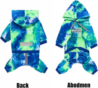 Dog Hoodies Winter Coat for Large Medium Dogs, Pullover 6 Legs Warm Coat Hooded Sweatshirt, Fleece Hoodie for Cold Weather (Bandhnu Green, 6X-Large)