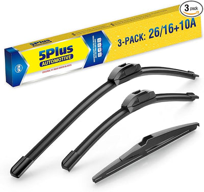 5 PLUS Custom-Fit Wipers fits Toyota RAV4 2013-2018 Windshield Wipers | 26"+16"+10" Front Rear Wipers Set,OEM Original Equipment Replacement,All-Seasons,Streak-Free Wiping,Quiet Clear Visibility