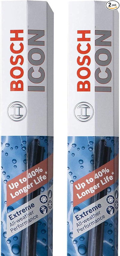 BOSCH 26A20A ICON Beam Wiper Blades - Set of 2 Blades (26A & 20A) | Driver and Passenger Side; Extreme All-Weather Performance and Up to 40% Longer Life