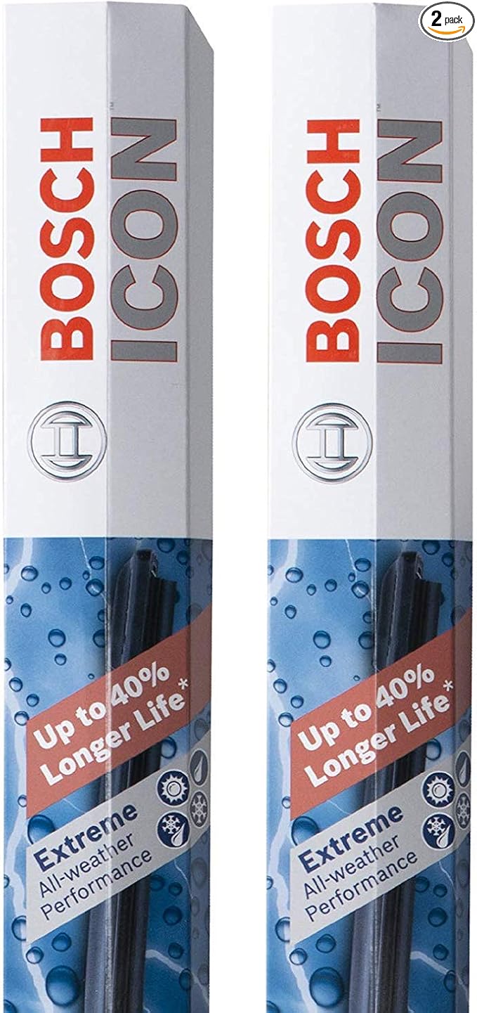 BOSCH 26A20A ICON Beam Wiper Blades - Set of 2 Blades (26A & 20A) | Driver and Passenger Side; Extreme All-Weather Performance and Up to 40% Longer Life