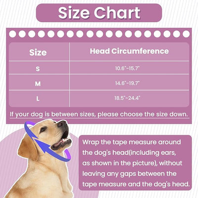 Nanaki Soft Dog Calming Hoodie Anxiety Relief Dog Ear Muffs Noise Protection Dog Ear Wrap Hematoma Fireworks Dog Ear Cover for Bath Blow Drying Dog Head Cover Noise Cancelling Sleep Help Headband