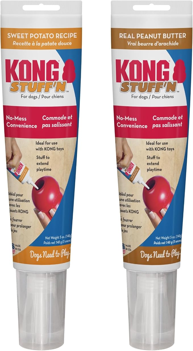 Stuff'N - Paste for Stuffing Dog Treats - Healthy with Natural Ingredients - Creamy Dog Treat in Tube - Peanut Butter (5 oz) & Sweet Potato (5 oz)