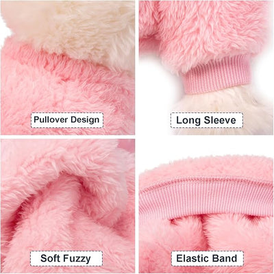 Dog Sweater, 3 Pack Dog Sweaters for Small Dogs, Dog Clothes for Small Dogs Girl Boy, Ultra Soft and Warm Puppy Sweater Dog Coat for Winter Christmas (Medium, Pink+Purple+Peach)