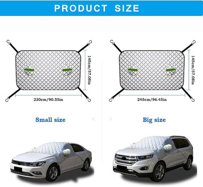 Car Windshield Snow Cover for BMW X3 G01 2018-2022, Foldable Magnetic Windshield Cover for Ice/Snow, with Side Mirror Covers, Front Window Frost Hail Protector,S 230x145cm