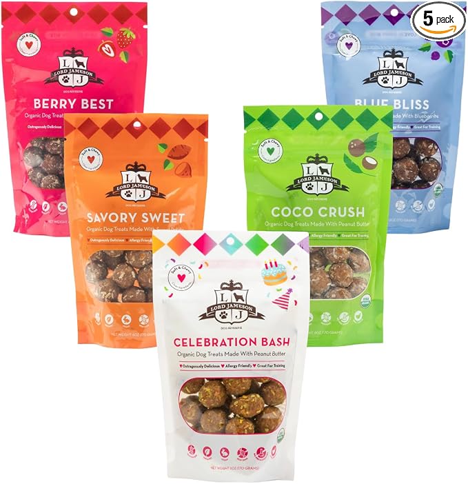 Lord Jameson Everyday Collection Bundle – Organic Daily Dog Treats for Healthy, Happy Pups (5-Pack)