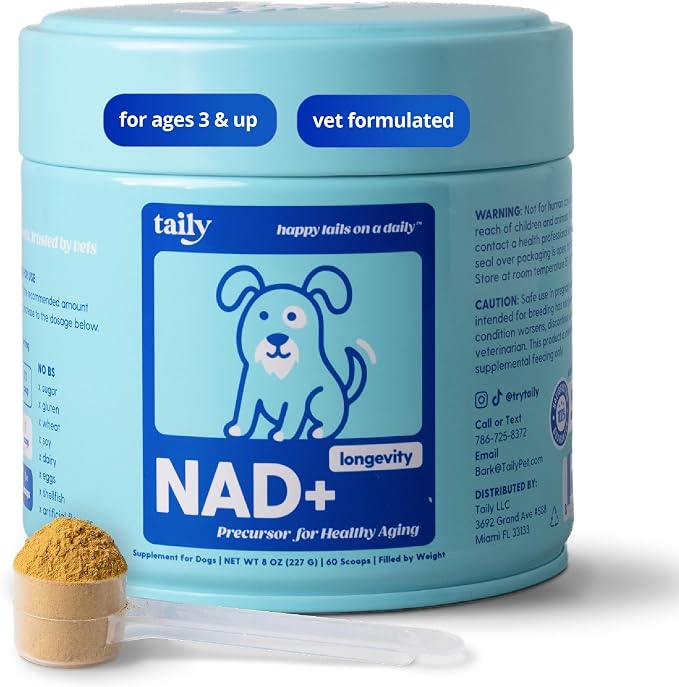 NAD for Dogs – Daily Longevity Supplement – Supports Cellular Energy, Healthy Aging, Brain & Heart Function – Nicotinamide Riboside Precursor for Dogs – NAD+, Vet-Formulated, Made in USA