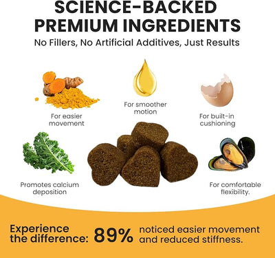 Dog Joint Supplement: with Glucosamine Chondroitin, MSM,Turmeric – Hip and Joint Support for Arthritis Pain Relief – Natural Anti-Inflammatory – for All Breeds & Senior Dogs, 180 Chews