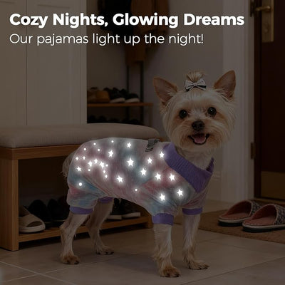 PAWCHIE Dog Fuzzy Velvet Pajamas,Dog Sweater Winter Cloth for Small Dogs Cat,Boy Girl,Pet Jumpsuit, Doggy Apparel for Teacup Yorkie Chihuahua, Pink Purple S