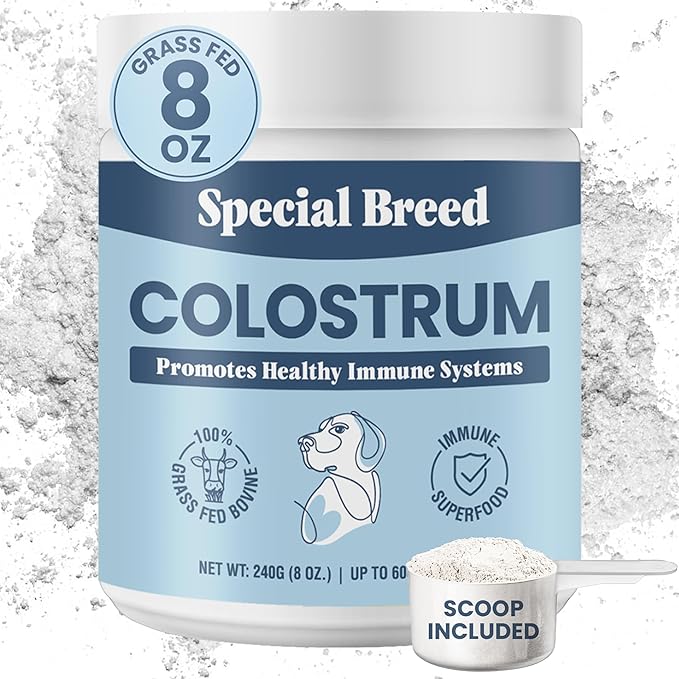Special Breed Bovine Colostrum for Dogs and Cats – Grass Fed Colostrum Powder – Immune Support, Allergy & Itch Relief – Gut Health & Seasonal Allergy Defense – 600 ct