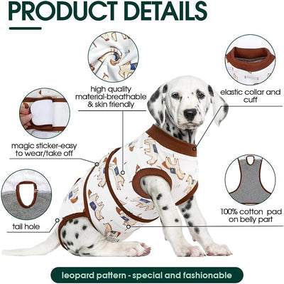 Kuoser Dog Recovery Suit for Post-Surgery Care, Spay Neuter Bodysuit for Female & Male Dogs, Anti-Licking Surgical Onesie, Snug Fit for Abdominal Wound Protection & Skin Healing, BrownPony S