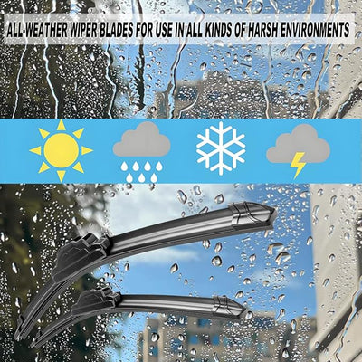 ATTKE OEM Quality Front Windscreen Wiper Blades for Cadillac ATS 2013-2019/Ford Focus 2008-2011/Mazda 6 2003-2008 (22″+18″ Front Windshield Wiper Blade Set)