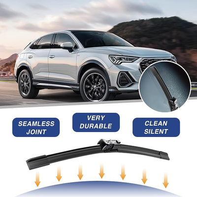 26"+20" Water Repellet Windshield Wiper Blades Replacement for VOLVO XC60 2017-2010 XC70 2016-2008 S40/S60/S80 2018-2011 C30/C70 2013-2007 Silicone Automotive Windshield Wiper Blades