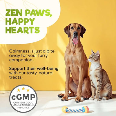 ZENO Hemp Calming Chews for Dogs Anxiety 200 pcs - Beef Flavored - Dog Anxiety Relief - Calming Chews - Melatonin for Dogs - for Stress, Travel, Check-up, Barking or Grooming - Dog Calming Treats