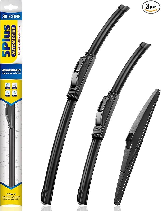 5 PLUS Silicone Windshield Wipers Replacement for 2024 2023 2022 Toyota Corolla Cross Wiper Blades(3 PCS),Water Repellent Automotive Replacement Windshield Wiper Blades for My Car -24"/16"/10"