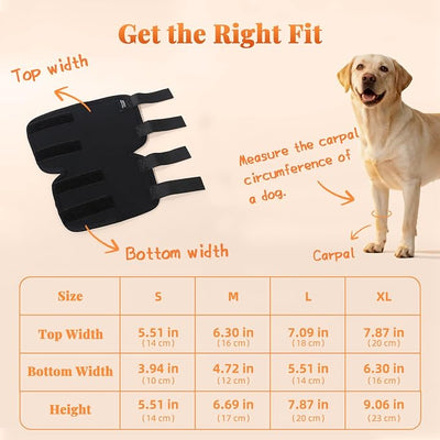 Petanims 2 Packs Dog Front Leg Brace for Remission Hyperextension - Wrist Support for Sprain, Arthritis & Injury Recovery - Adjustable Non-Slip Dog Leg Wrap, Fits Left or Right, Small