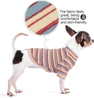 Stylish Striped Block Dog Shirt, Comfortable, Breathable, and Wrinkle-Resistant. Perfect Apparel for Small, Medium, & Large Dogs, a Must-Have for Pet Lovers S