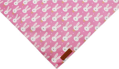 Realeaf Easter Dog Bandanas 2 Pack, Reversible Pink Bunny Colorful Stripe Spring Pet Scarf for Girl,Holiday Bandana for Small Medium Large and Extra Large Dogs (Large)