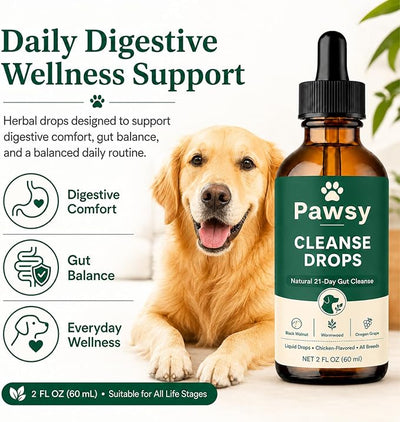 Cleanse Drops, Triple Action Probiotics Supplement Drops Natural Herbal for Gut HealthSuitable for All Stages 2fl oz (1 Pcs)