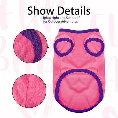 Color-Blocked Dog Tank Top with Playful Heat Transfer Designs – Lightweight Polyester Shirt for Small,MediumDogs, Perfect for Casual Outings.Fur Baby Pink 2XL