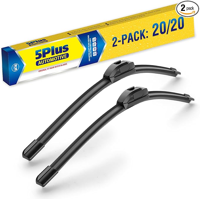 20"-2 Pack Windshield Wiper Blades Replacement For Ford F150 F250 F350 F450 F550 2008-1999 Expedition 2006-1999 Explorer 2010-2005 Mustang 2004-1999 /Chevy Blazer S10 2004-1999 +More