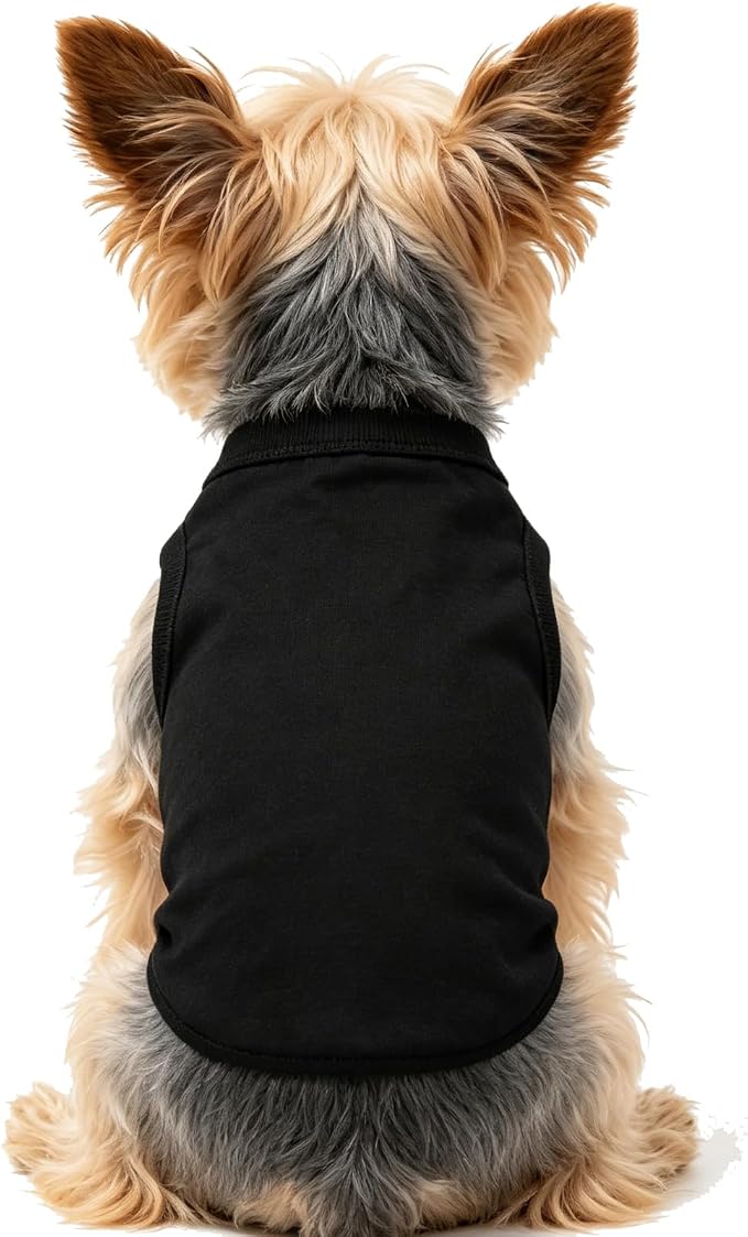 Solid Color Dog Shirts Blank Pet Apparel Cotton Small Animal Outfit Puppy Clothes Yorkie Chihuahua Costume (Neck Girth 12.99'')