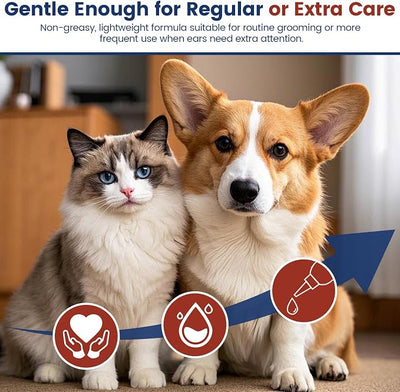 Petnanny Dog Ear Cleaner Solution, Cat Ear Cleaner Relieves Itching and Removes Ear Debris Dirt, Non Sting Formula Silver Ion and Botanical Support for Dogs of All Ages 4fl oz
