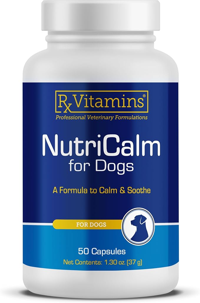 NutriCalm - Calming Care for Dogs with Valerian Root, Tryptophan, & Ashwagandha - Aids in Separation Anxiety Relief for Dogs and Stress Relief - Road Trip Essentials & Relaxant - 50ct