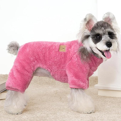 XPUDAC 3 Pack Dog Sweater Dog Winter Clothes for Small Medium Dogs Girl Fleece Pet Pajamas for Winter Christmas-M（Purple,Hot Pink,Pink