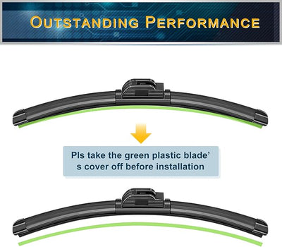 Windshield Wiper Replacement for, Blade Wiper 22" + 18" Front Window Car Wiper Blade (set of 2) - Series: Y17F306A