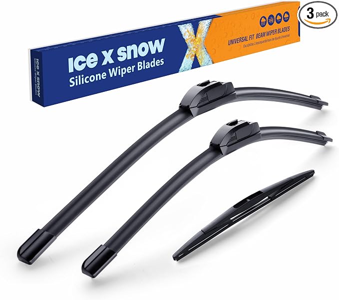 ICEXSNOW® Silicone Windshield Wiper Blades Replacement for Honda CRV 2022 2021 2020 2018 2017 All-Weather Automotive Replacement Windshield Wiper Blades(26"+17"+12" Front Rear Wiper Blade Set)