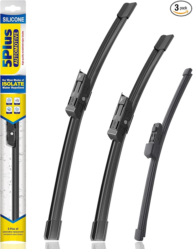 5 PLUS® Silicone Windshield Wipers Replacement for 2018-2022 Volkswagen VW Tiguan Wiper Blades(Set of 3),Automotive Replacement Windshield Wiper Blades For My Car-25"/22"/15"