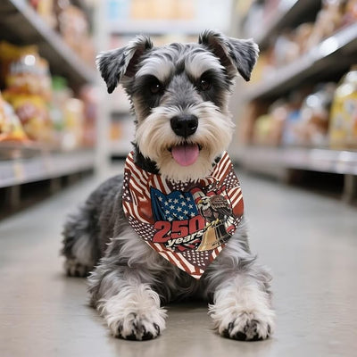 KEIAHUAN Patriotic Dog Bandana 1 Pack American 250th Triangle Reversible Pet Scarf 4th of July Dog Bandana Scarf Bib Pet Kerchief Holiday Hankerchief for Girl Boy Dogs or Cats