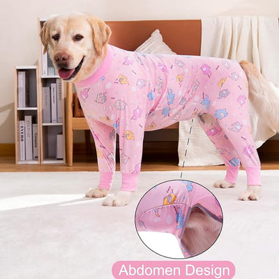 Dog Recovery Suit After Surgery Female Male, Medium Large Dog Neuter Shirt Cone Alternatives Prevent Licking Surgical Onesies (Elephant, 2XL)