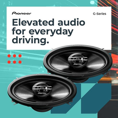 PIONEER G-Series TS-G4620S 4” x 6” 2-Way Speakers (Pair) – 210W Max, Balanced Sound + Smooth Treble, Great Stock Replacement, High-Efficiency Speaker Designed for OEM Power