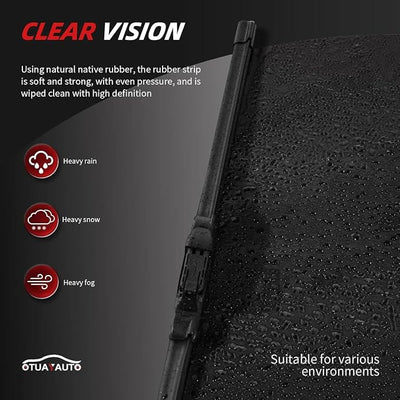 OTUAYAUTO Windshield Wiper Blades Replacement for 2022 2023 2024 2025 Chevy Equinox All-Extreme Weather Performance Quiet No Trace Front and Rear Wipers U/J Hook 24"+18"+12" (Pack of 3)