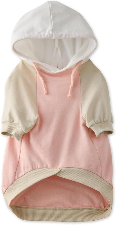 Pet Passion Rocky – The Original Lightweight Hooded Tee 100% Organic Cotton Dog Hoodie Pet Coat Sweater for All Sized Dogs, Original Pink Colorblock, X-Small (5-12 lbs)